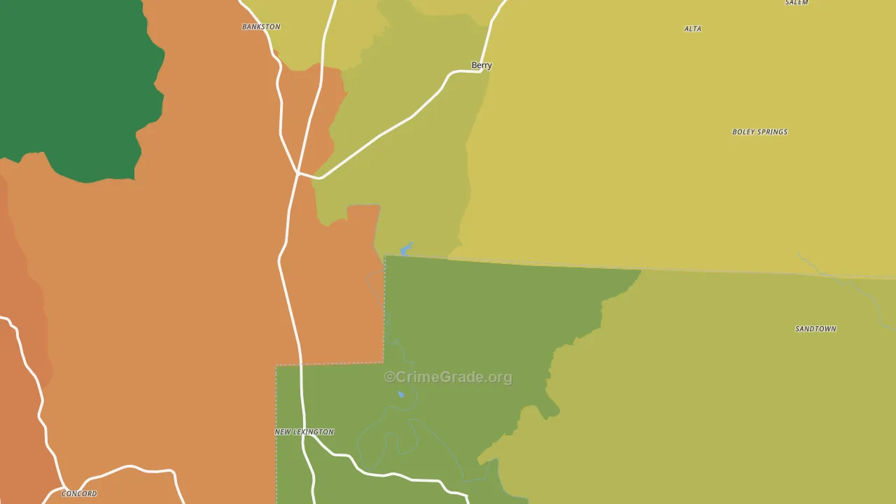 Berry, AL Map of Vandalism Rates