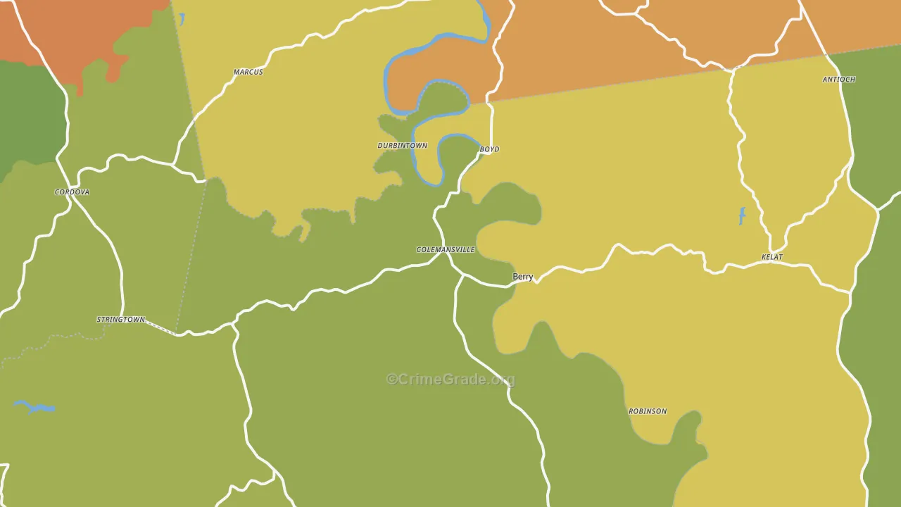 Berry, KY Map of Vandalism Rates