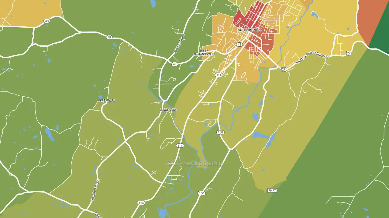 Berryton, GA Map of Vandalism Rates
