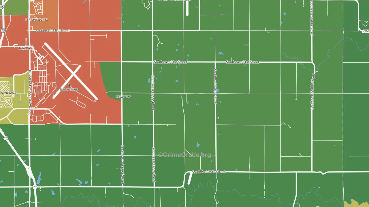 Berryton, KS Map of Vandalism Rates