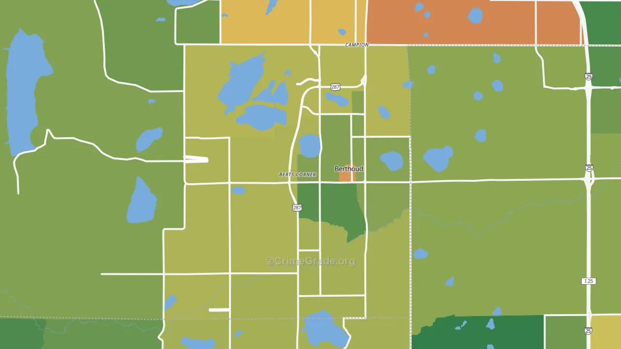 Berthoud, CO Map of Vandalism Rates