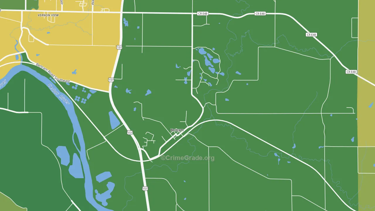 Bertram, IA Map of Vandalism Rates