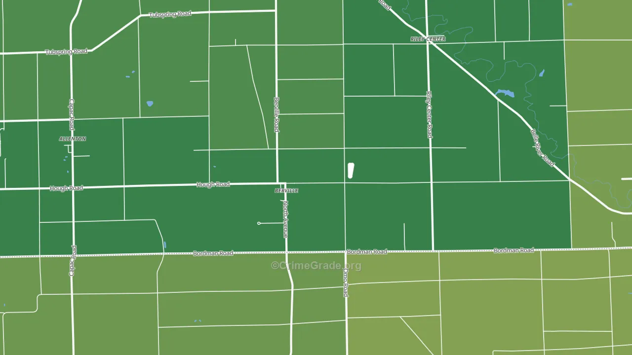 Berville, MI Map of Vandalism Rates
