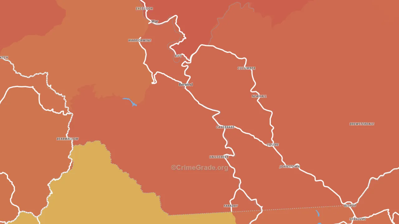 Berwind, WV Map of Vandalism Rates
