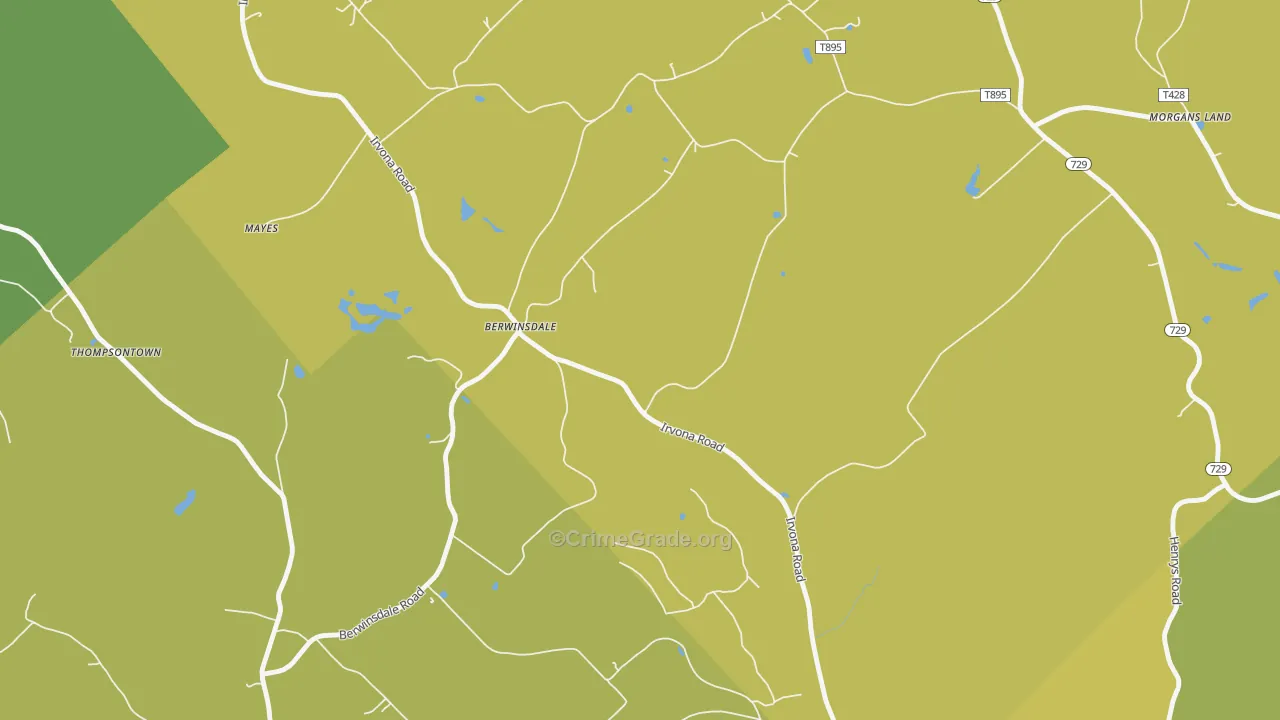 Berwinsdale, PA Map of Vandalism Rates