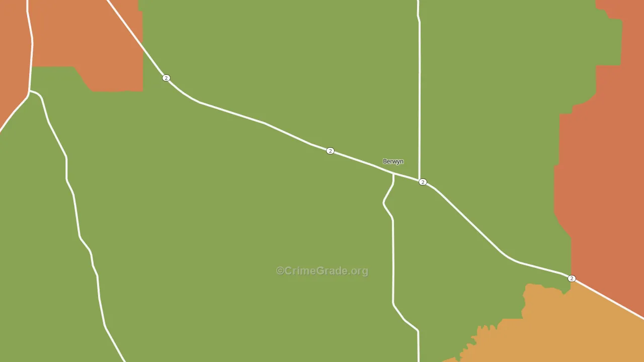 Berwyn, NE Map of Vandalism Rates