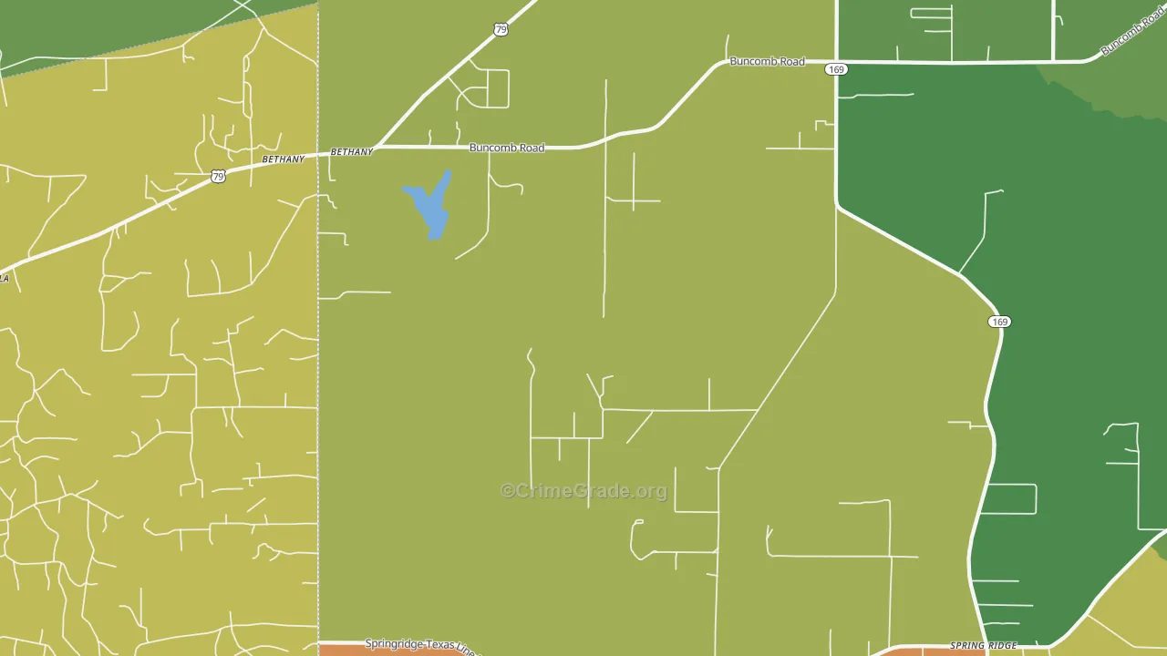 Bethany, LA Map of Vandalism Rates