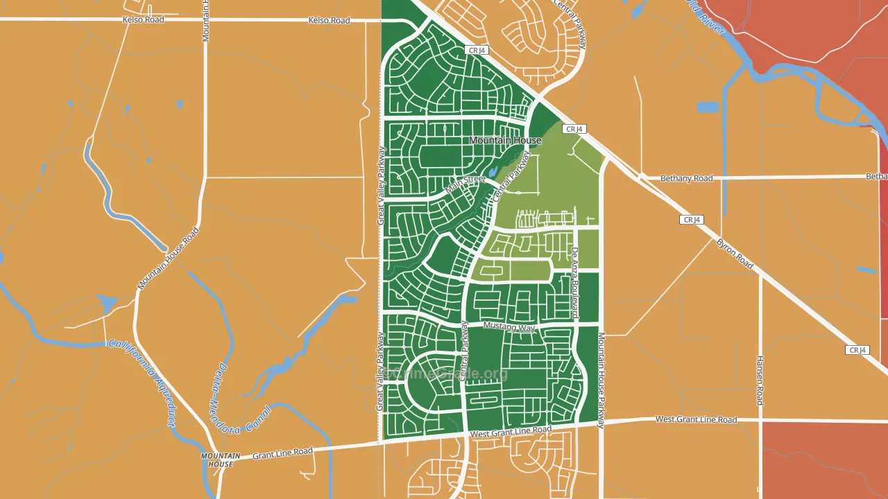 Bethany, Mountain House, CA Map of Vandalism Rates