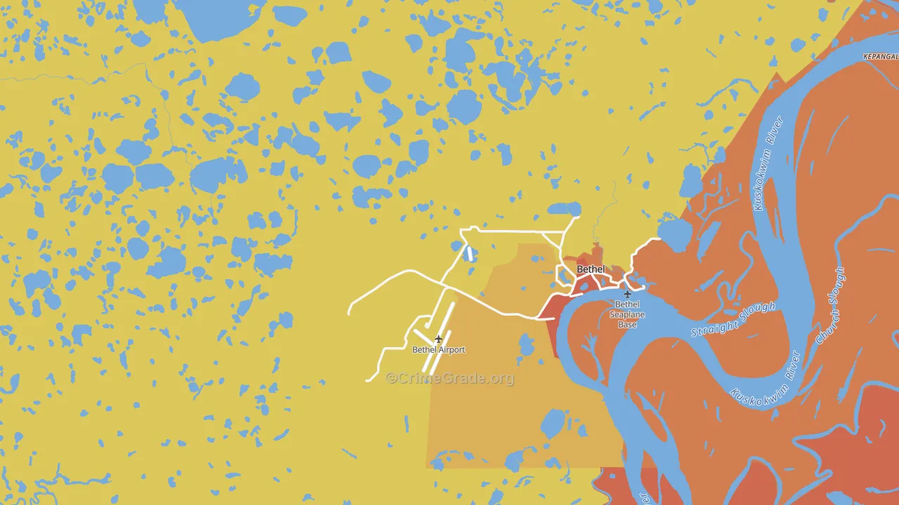 Bethel, AK Map of Vandalism Rates