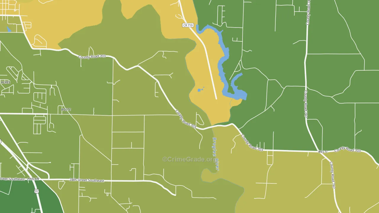 Bethel, AL Map of Vandalism Rates