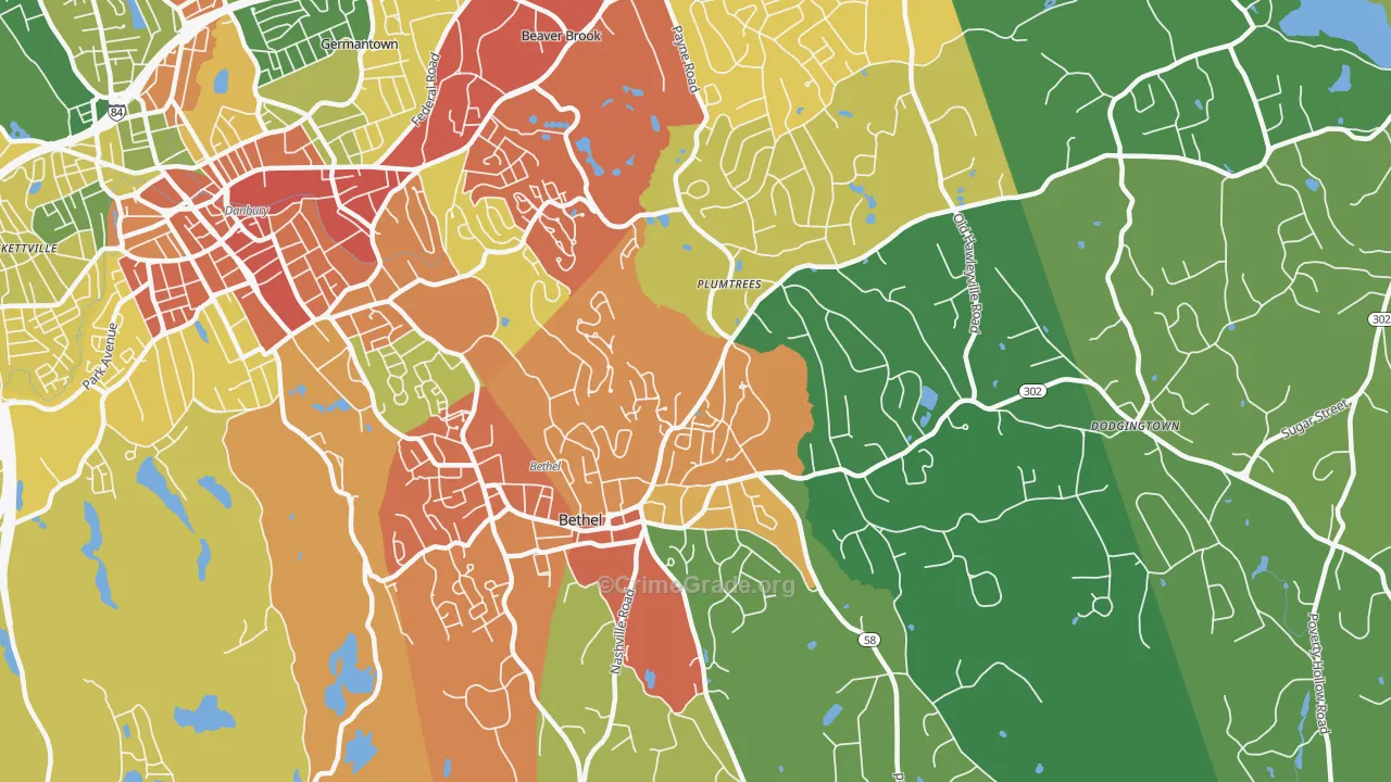 Bethel, CT Map of Vandalism Rates
