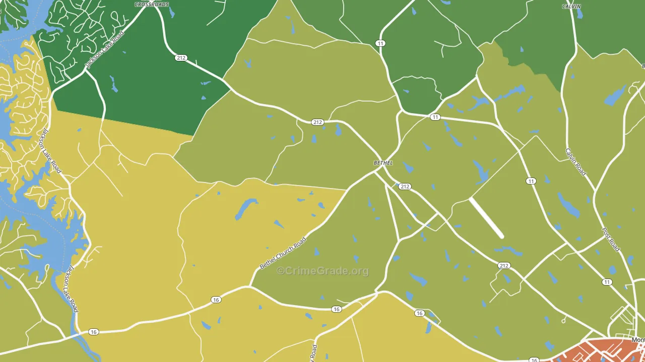 Bethel, GA Map of Vandalism Rates