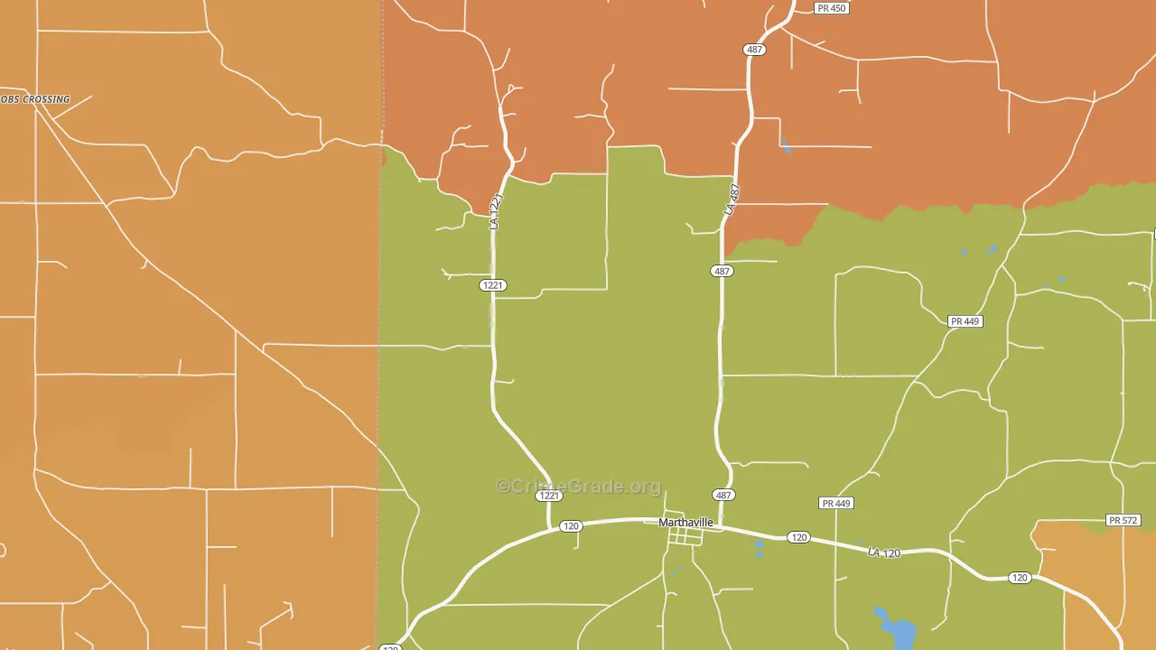 Bethel, LA Map of Vandalism Rates