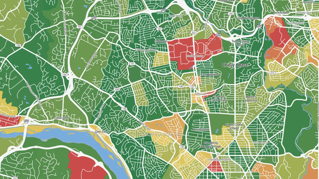 Bethesda, MD Map of Vandalism Rates