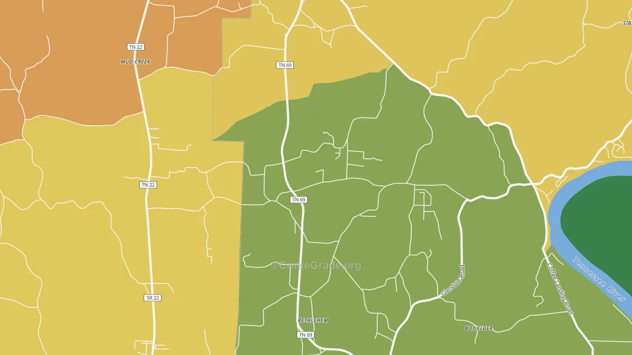 Bethlehem, TN Map of Vandalism Rates