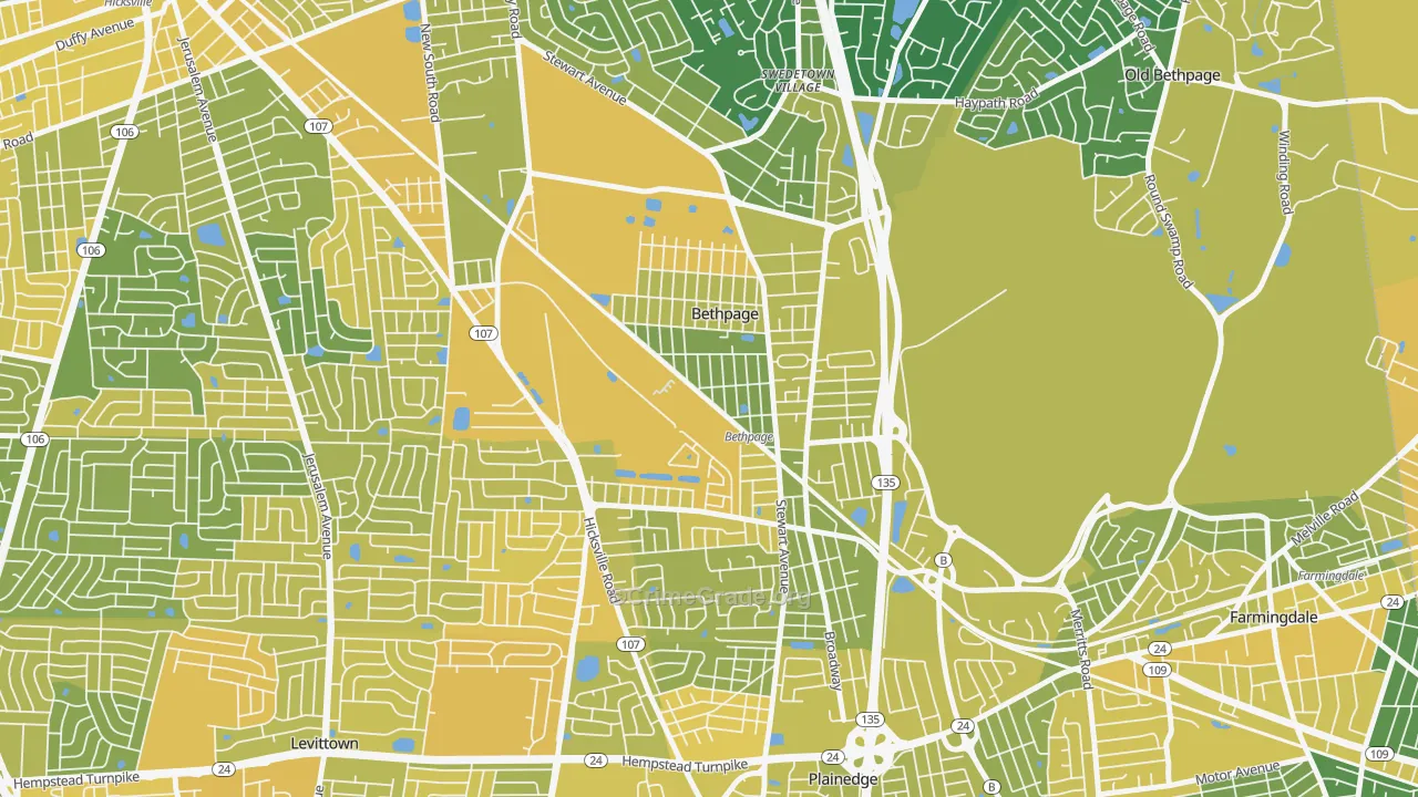 Bethpage, NY Map of Vandalism Rates