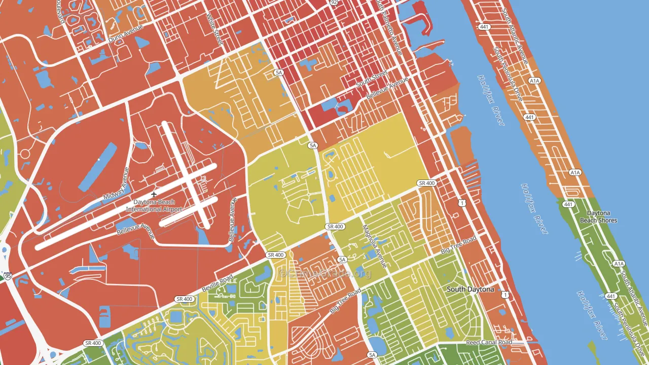 Bethune Grant, Daytona Beach, FL Map of Vandalism Rates