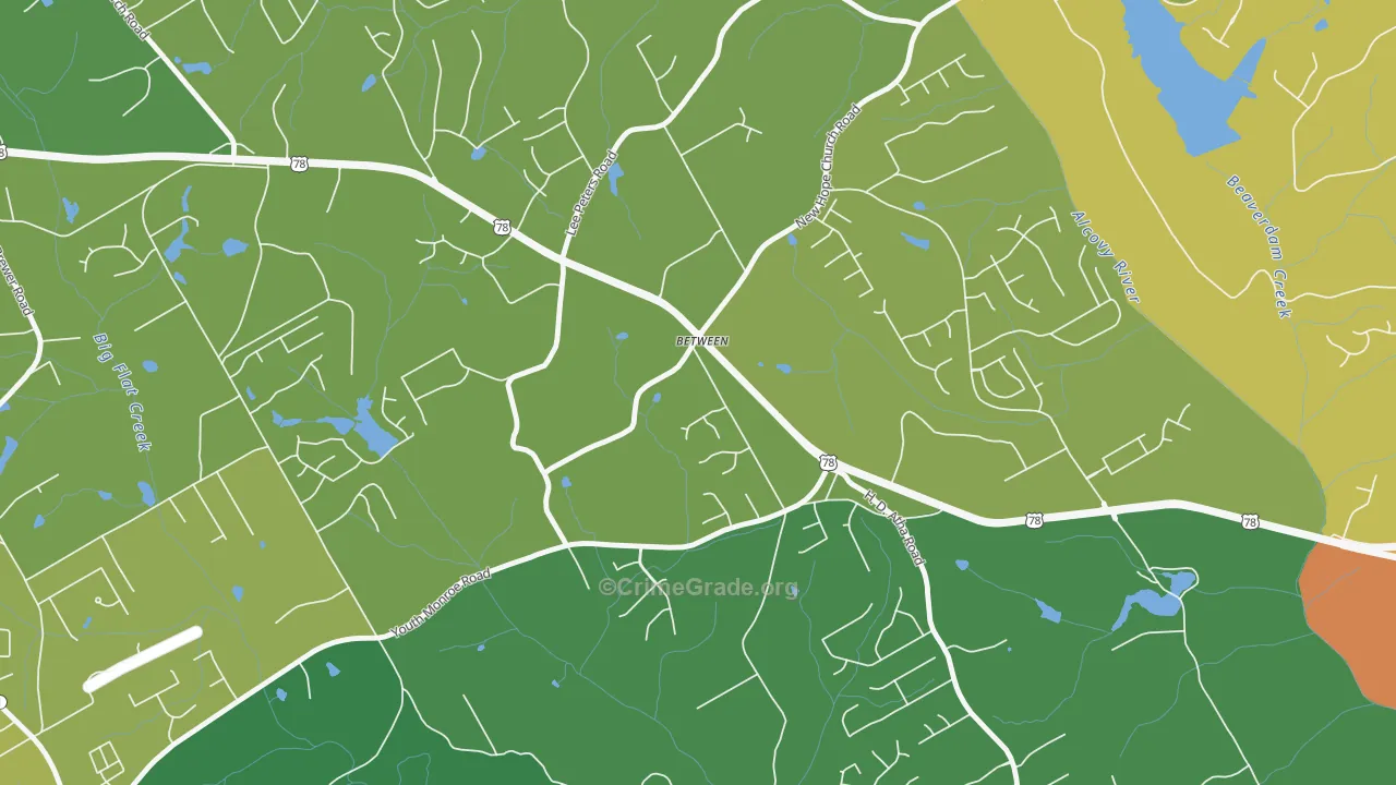 Between, GA Map of Vandalism Rates