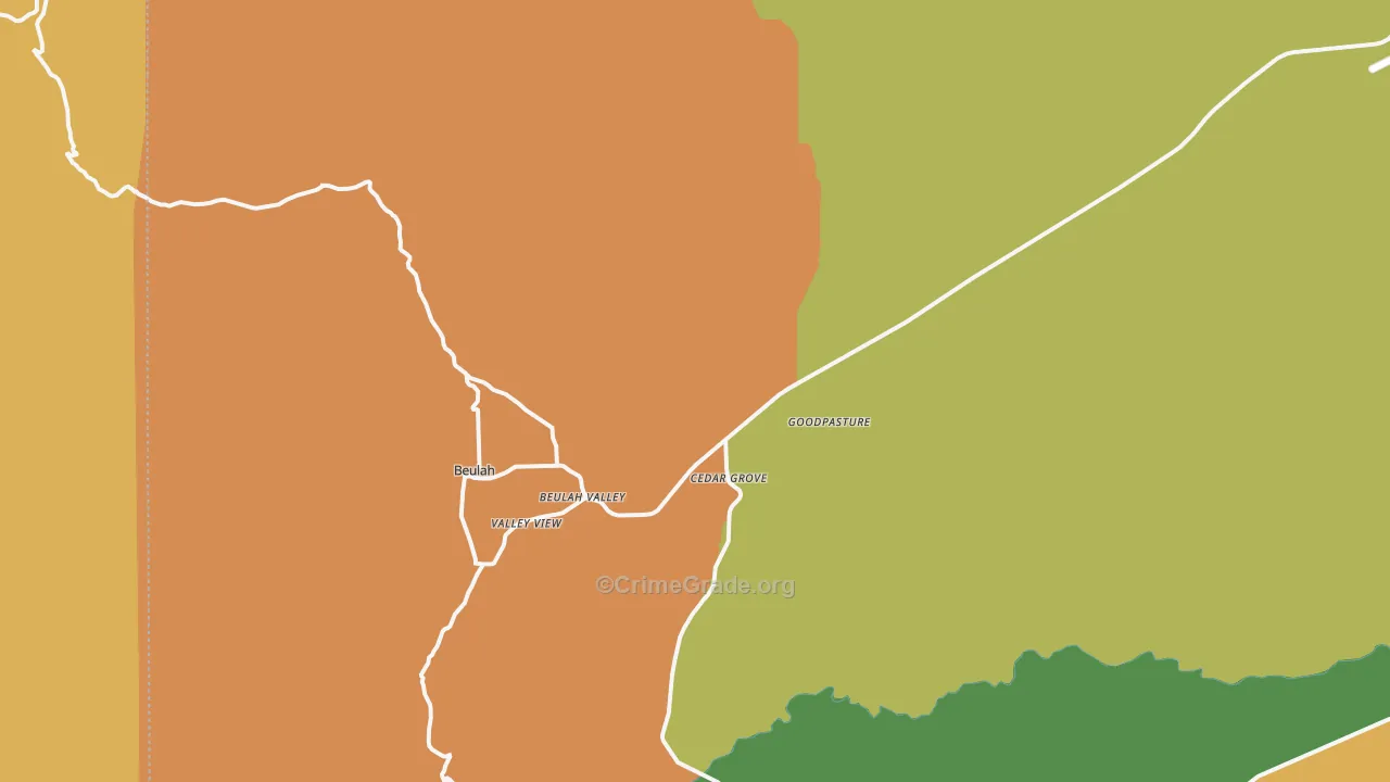 Beulah, CO Map of Vandalism Rates