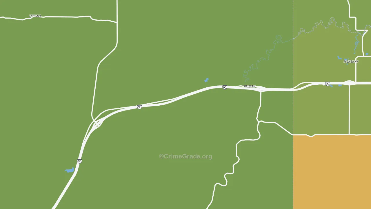 Beulah, WY Map of Vandalism Rates