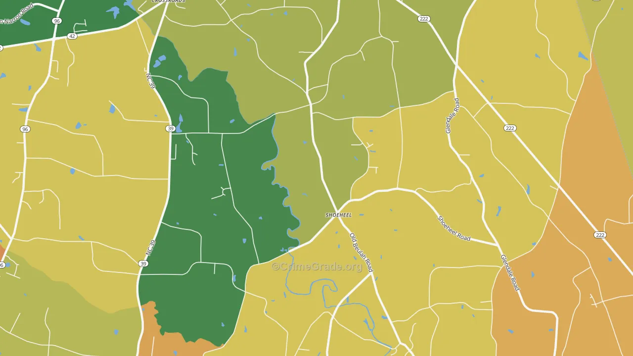 Beulahtown, NC Map of Vandalism Rates