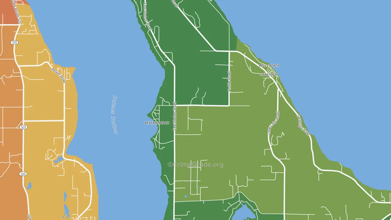 Beverly Beach, WA Map of Vandalism Rates