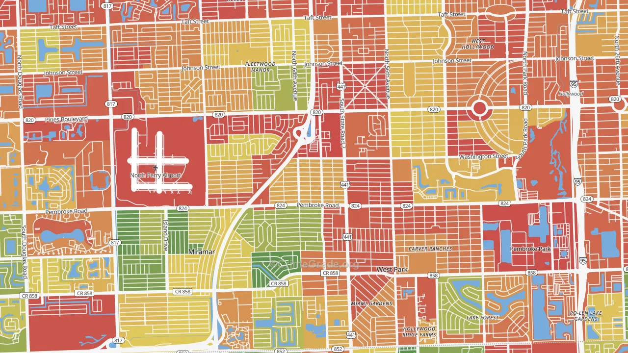 Beverly Park, Hollywood, FL Map of Vandalism Rates