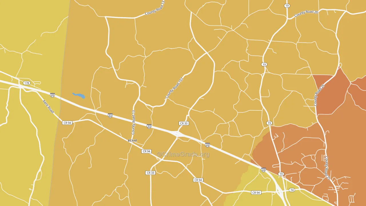 Bexar, AL Map of Vandalism Rates