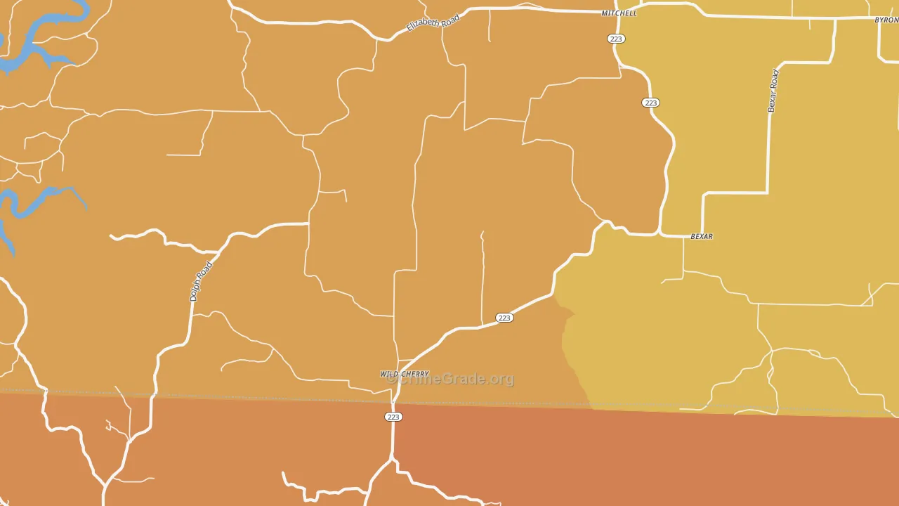 Bexar, AR Map of Vandalism Rates