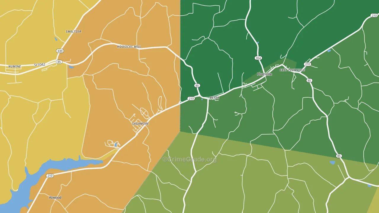 Beyer, PA Map of Vandalism Rates
