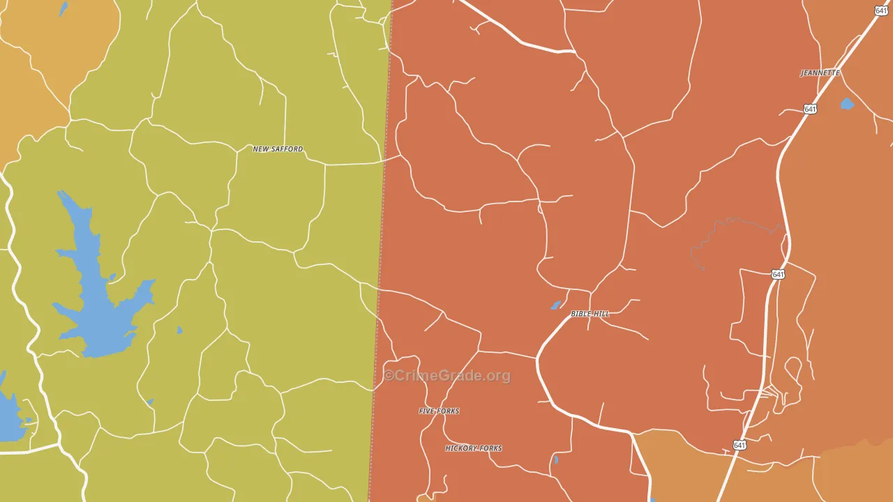 Bible Hill, TN Map of Vandalism Rates