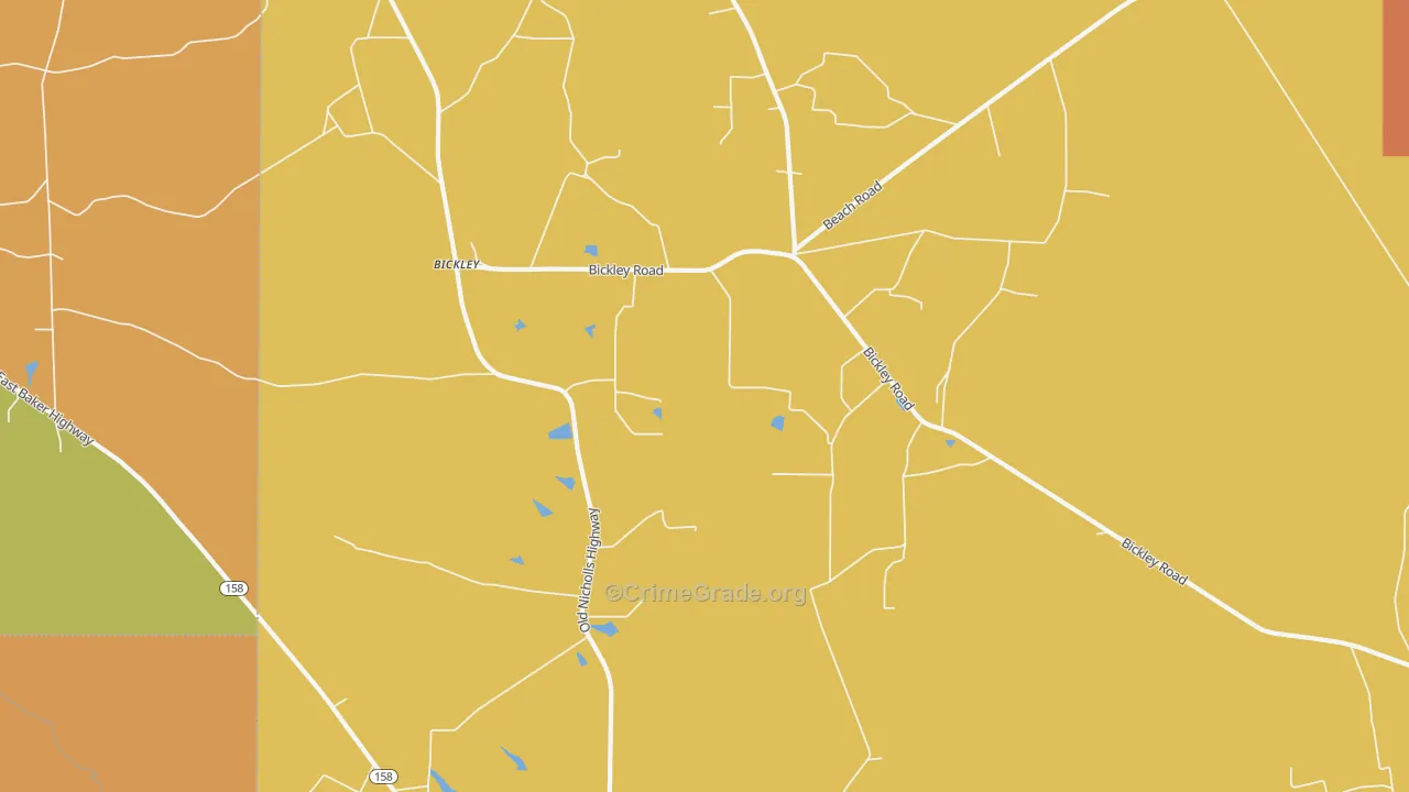 Bickley, GA Map of Vandalism Rates