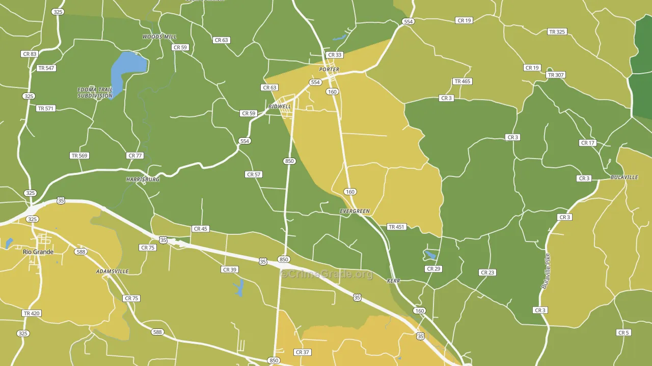 Bidwell, OH Map of Vandalism Rates