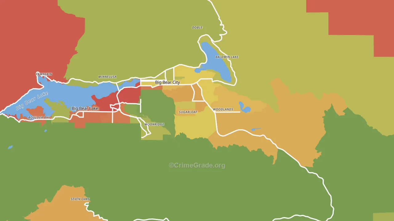 Big Bear, CA Map of Vandalism Rates