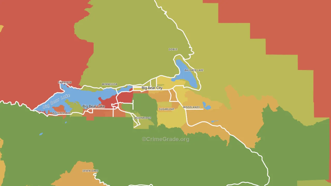 Big Bear City, CA Map of Vandalism Rates