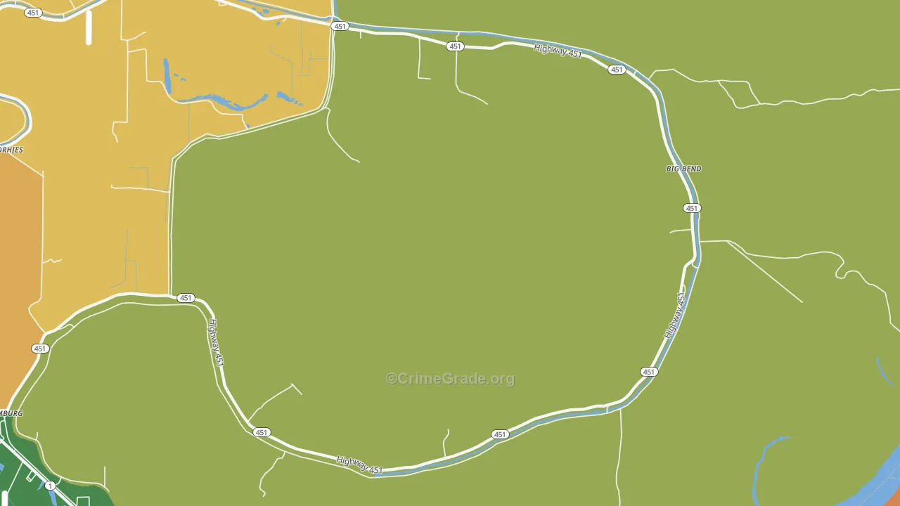 Big Bend, LA Map of Vandalism Rates