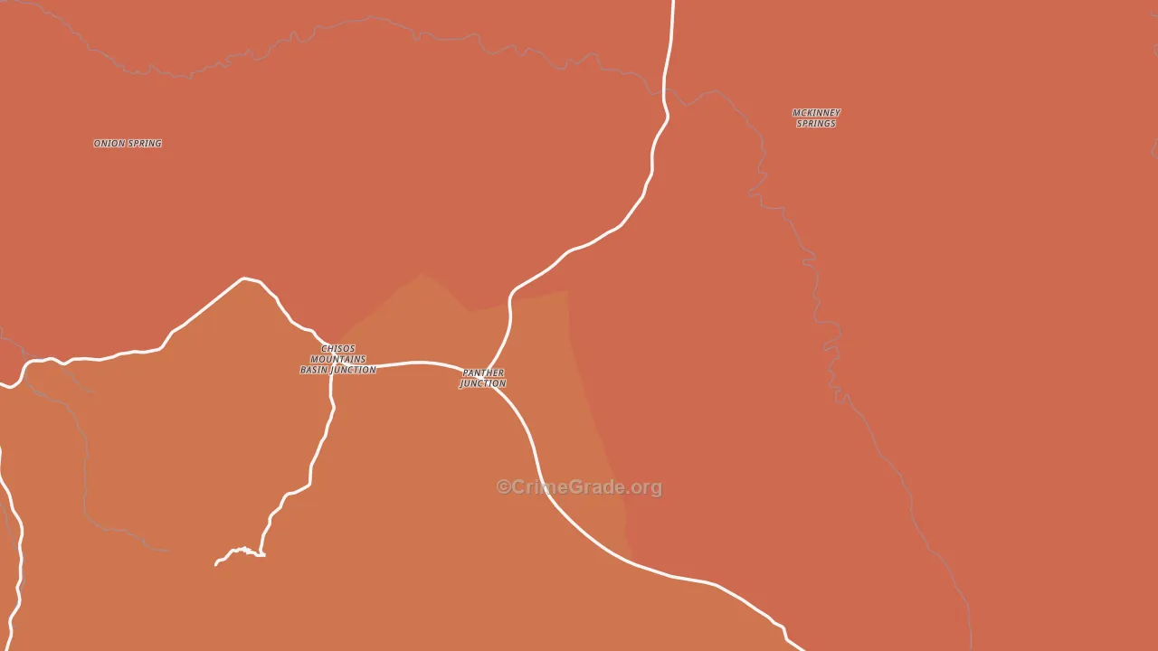 Big Bend National Park, TX Map of Vandalism Rates