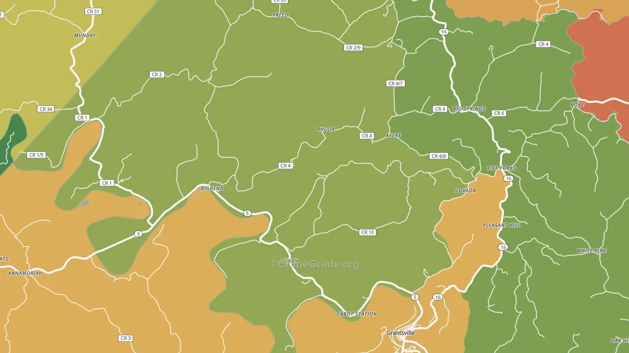 Big Bend, WV Map of Vandalism Rates