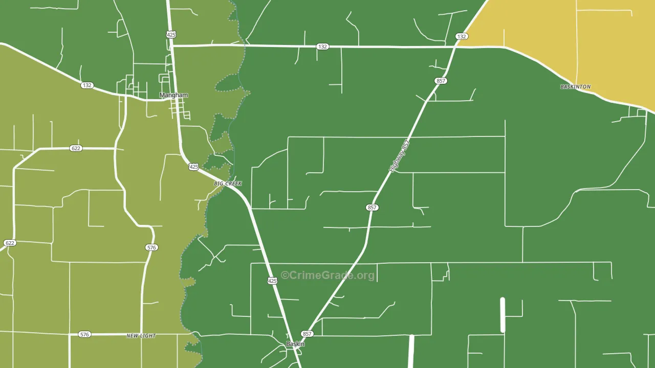 Big Creek, LA Map of Vandalism Rates