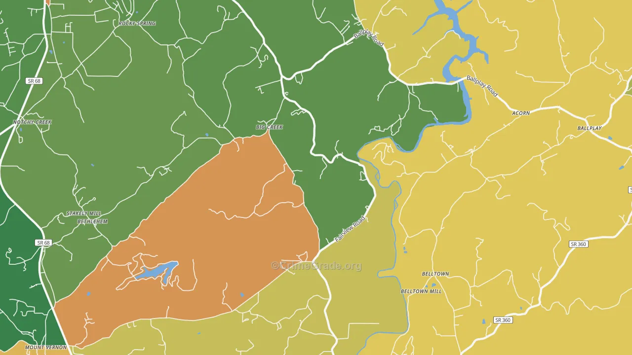 Big Creek, TN Map of Vandalism Rates
