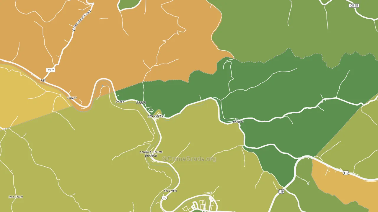 Big Creek, WV Map of Vandalism Rates