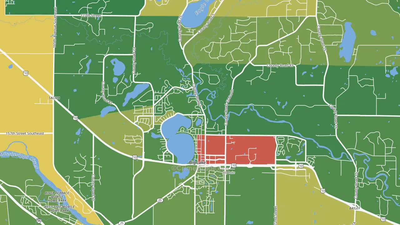 Big Lake, MN Map of Vandalism Rates