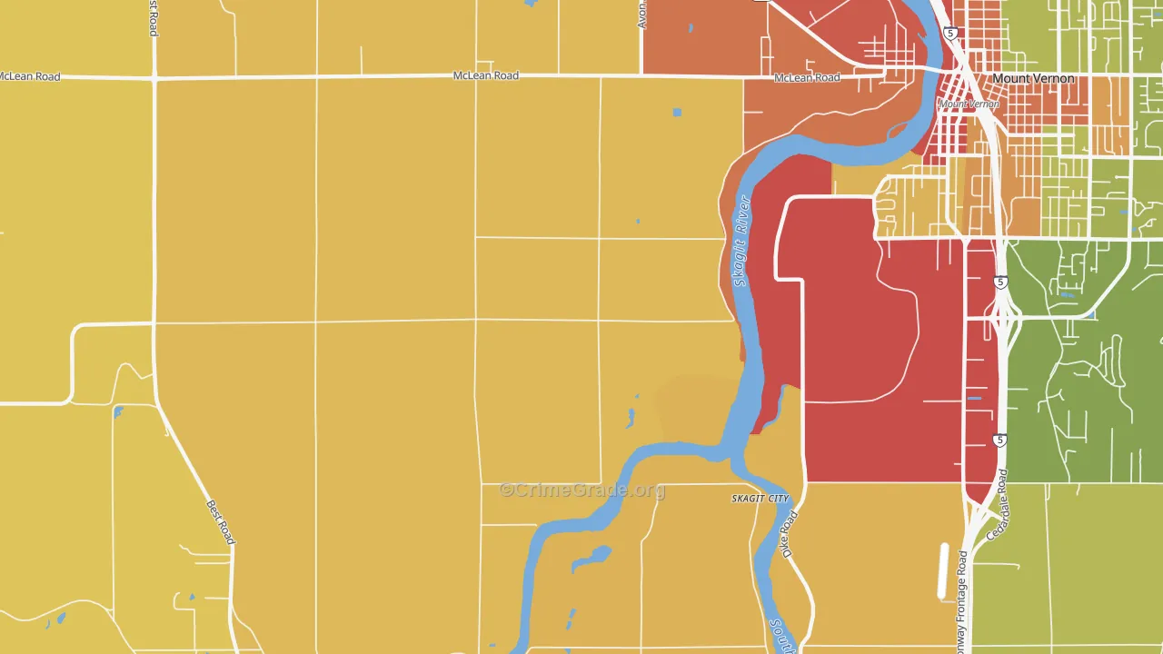 Big Lake, WA Map of Vandalism Rates
