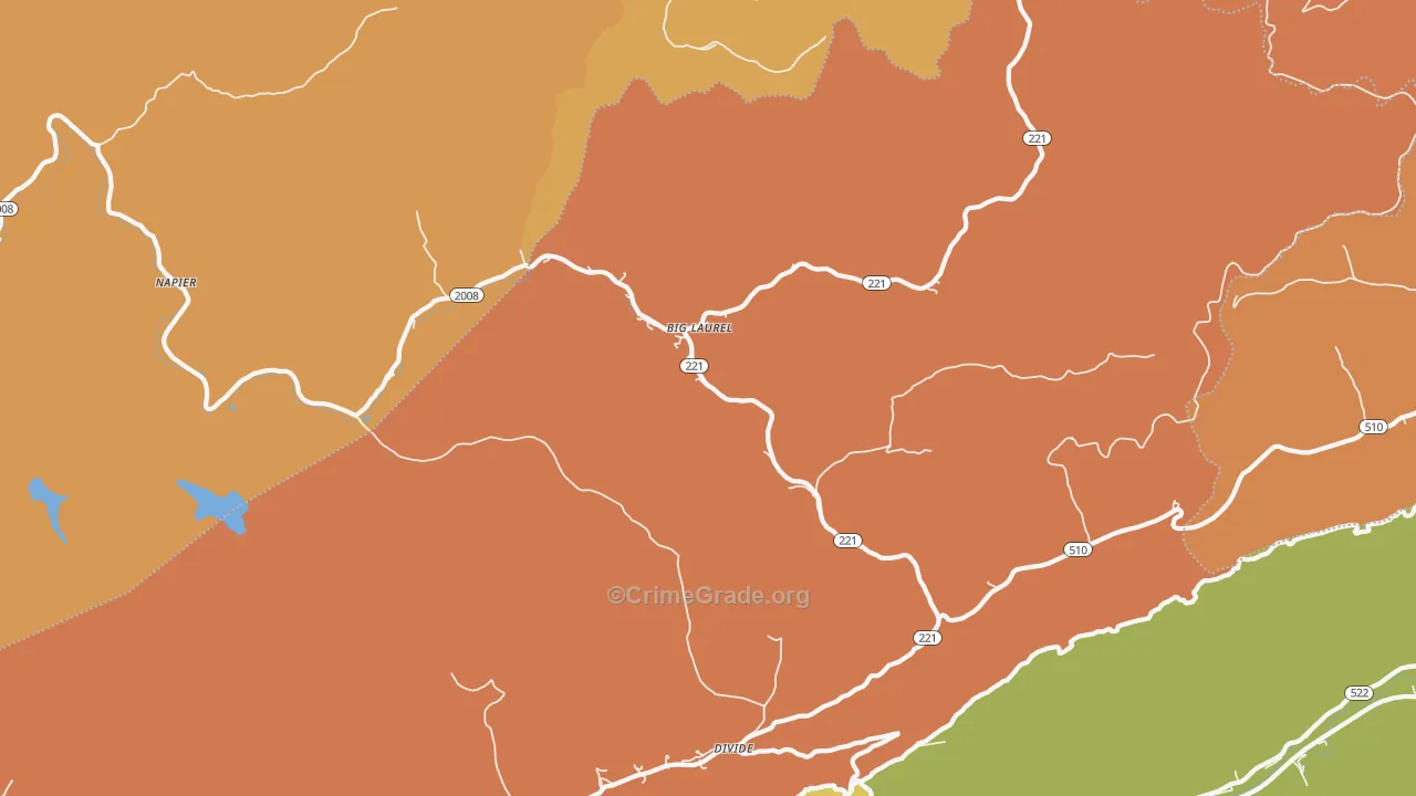 Big Laurel, KY Map of Vandalism Rates