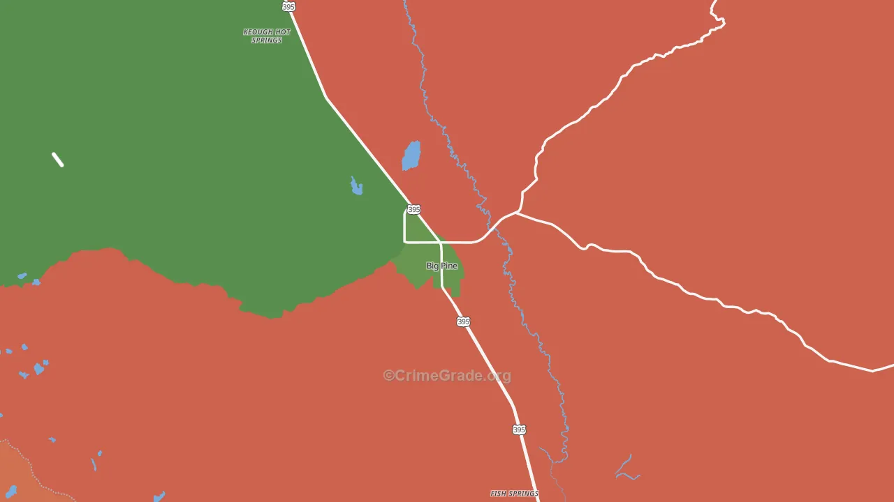Big Pine, CA Map of Vandalism Rates