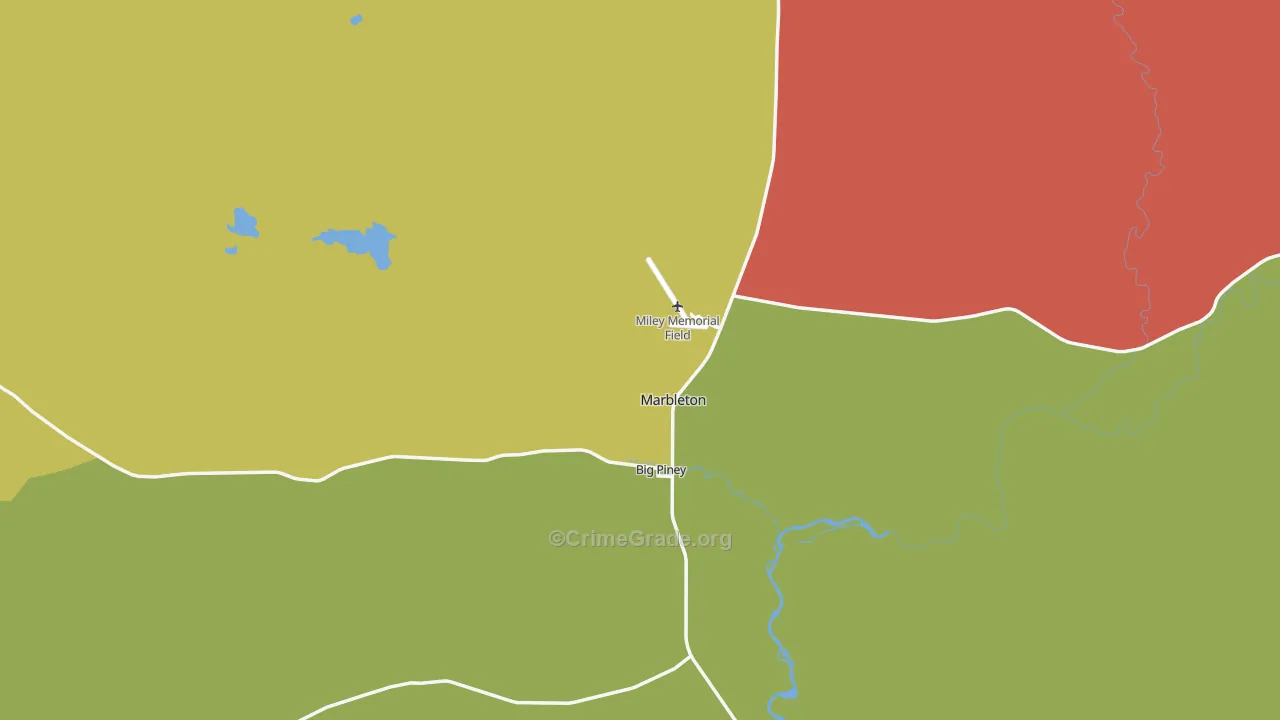 Big Piney, WY Map of Vandalism Rates