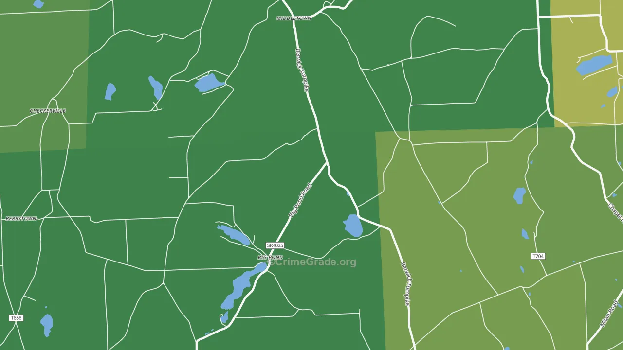 Big Pond, PA Map of Vandalism Rates