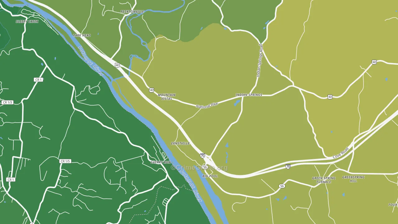 Big Pool, MD Map of Vandalism Rates