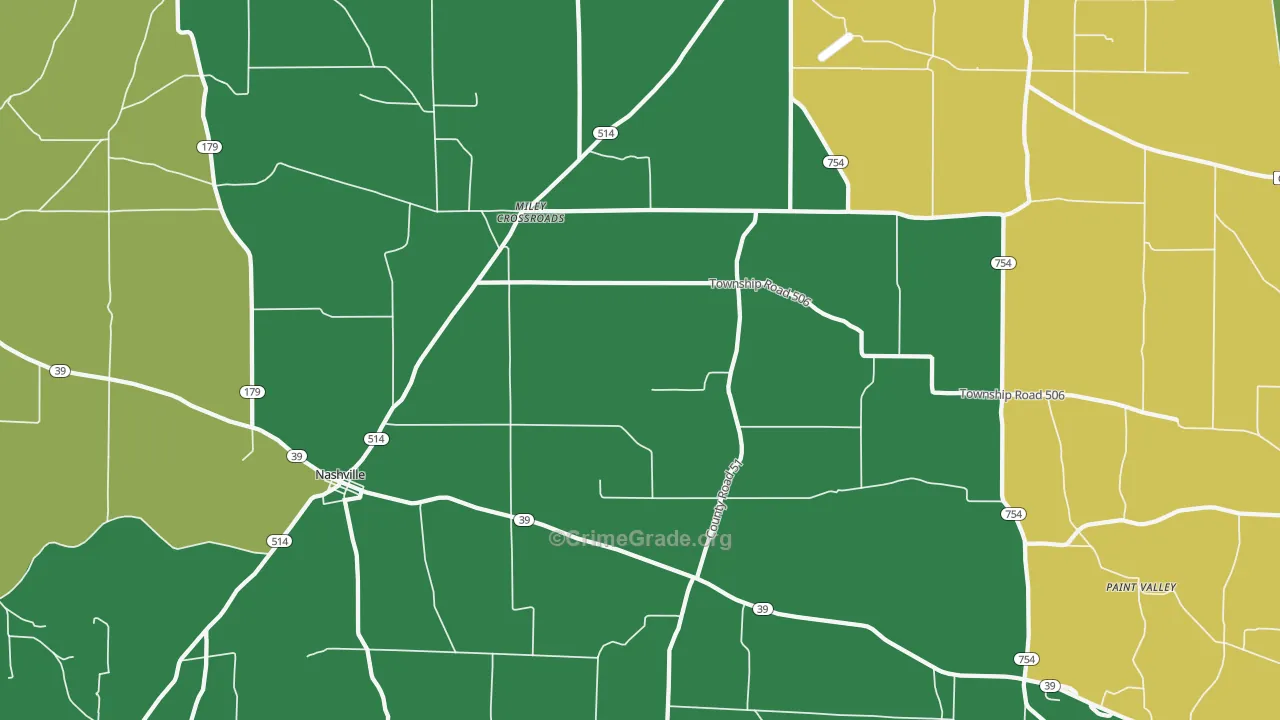 Big Prairie, OH Map of Vandalism Rates