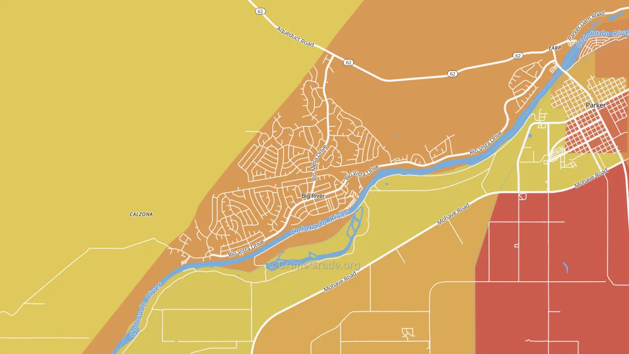 Big River, CA Map of Vandalism Rates